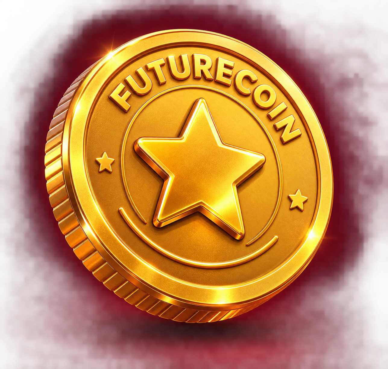 FutureCoin: złote monety z gwiazdą i strzałką wzrostu