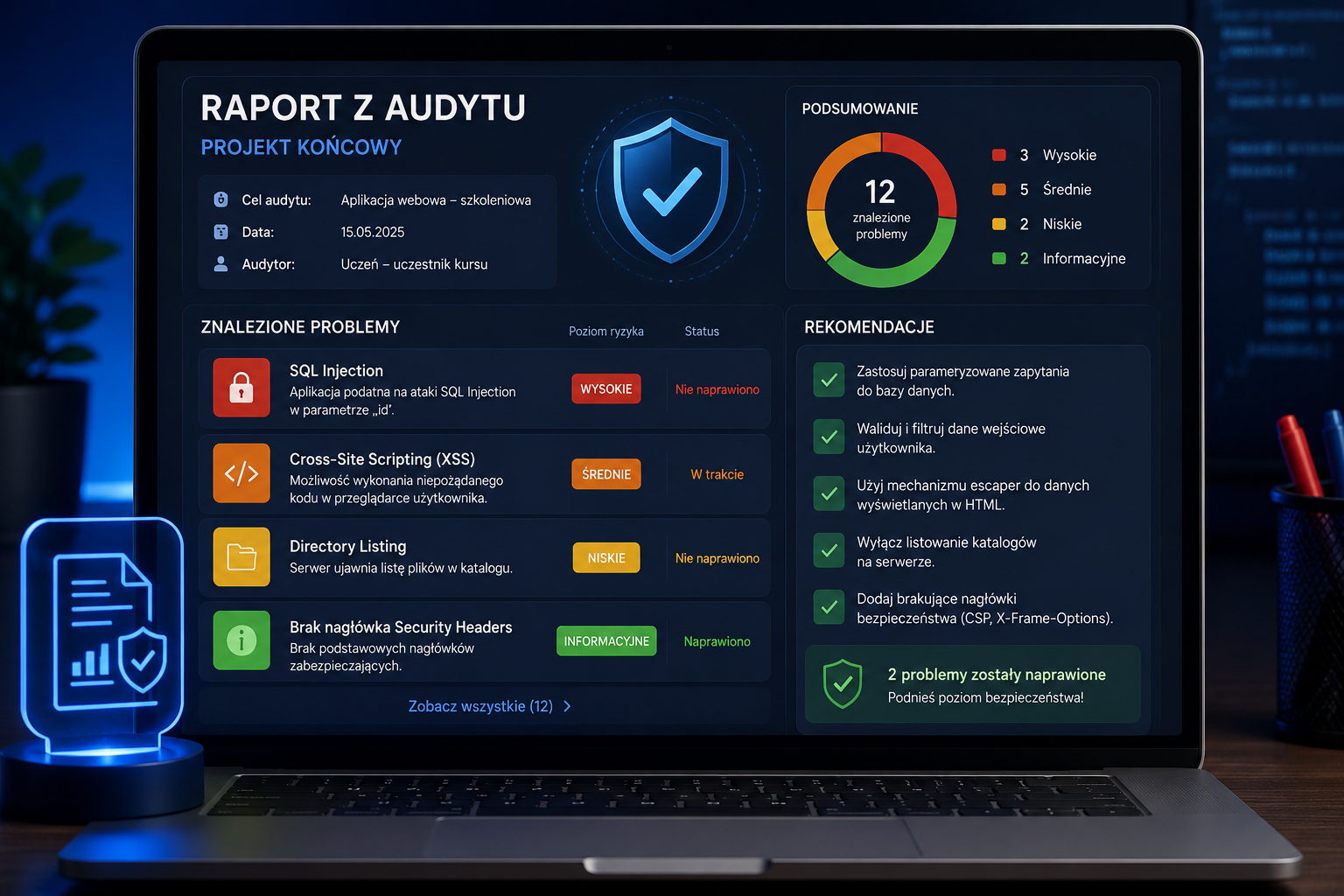 Raport z audytu bezpieczeństwa jako projekt końcowy
